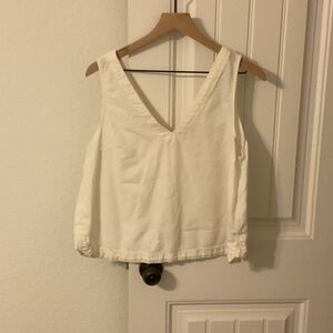 Madewell White V-Neck Tank Top